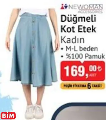 DÜĞMELİ KOT ETEK KADIN DÜĞMELİ KOT ETEK KADIN
